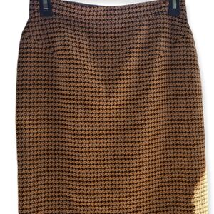 LAURÈL Women's Houndstooth Wool Mini Skirt Brown & Black Size 36.